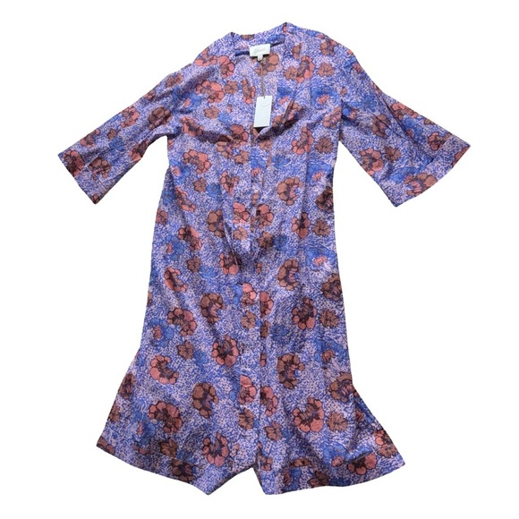 Cleobella Tops - Cleobella Floral Tunic in Blue and Pink